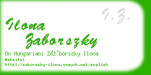 ilona zaborszky business card